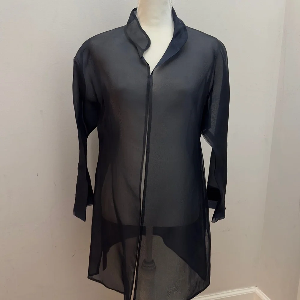 Unique Sheer Silk Dressy Jacket Topper. Size M